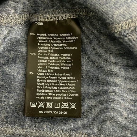 Helly Hansen Work Wear Fire Resistant Long Sleeve Tee Shirt Size Large Blue - Picture 5 of 9